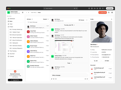 Projectly – Project Management Dashboard Inbox Pages appdesign cleanui dashboarddesign designinspiration designshots dribbble inbox modernui productdesign productivityapp projectdashboard projectmanagement projecttracking saasdesign uidesign uiuxinspiration webapp webappdesign webapplication webdesign
