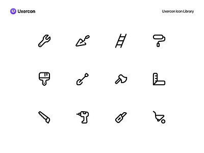 Construction - Uxercon Icon Library animation architecture builder building business construction construction icon design engineer engineering figma icon icon design iconography industry logo ui uiux ux uxercon