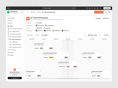 Projectly – Project Management Dashboard Timeline cleanui dashboarddesign dashboardui designshots dribbble interfaceinspiration projectmanagementdashboard projectmanager projectmilestones projectplanning projecttimeline projecttools projecttracking saasui teamcollaboration timelinedesign uiuxdesign webappdesign webapplication workflowdesign