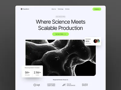 Cauldron Ferm – Website Redesign bio biotech biotech uiux biotech web design dna lab science tech ui uiux ux web design