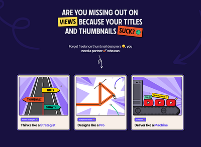 Challenge + Solution Section 🖍️ colorful graphic design illustration landing page neobrutalism ui web web design youtube