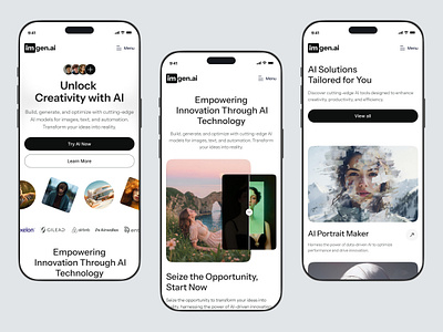 Image Generator Website (Mobile Version) ai app design interface mobile popular product service startup ui ux web