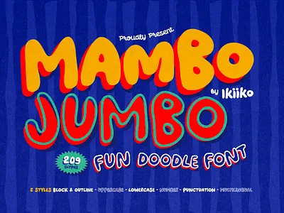 Mambo Jumbo - Fun Doodle Font book cover candy font cartoon font colorful font doodle font fancy kids fun font hand drawn font happy font kiddie font kids book kids font scribble font