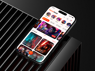 Social Media - Live Streaming App UI UX app interface clean ui interaction design live app live streaming live streaming app live video app mobile app design modern app ui newsfeed ui product design reels design social media app social media ui ui ux design