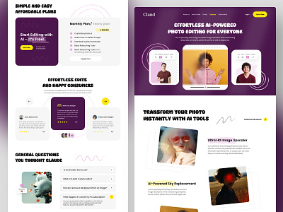 Photo editing website - landing page - homepage - web design agency design branding creative designer dribbble editing website figma landing page jabel landing apge design landing page minimal web design photo editing photography website saas landing page web design webdesign website design website designer