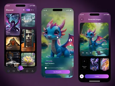 Magical AI Image Generator App UI ai app ai generator app ai image ai image generator ai video creator ai video generator aiimagegenerator app interface app ui clean ui generate generator image ios mobile app mobile design uidesign uxdesign video video generator