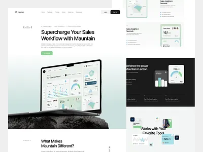 Sales Management Website - Mauntain clean website dashboard dashboard app dashboard design green management website minimalistm ui design uiux user interface website design