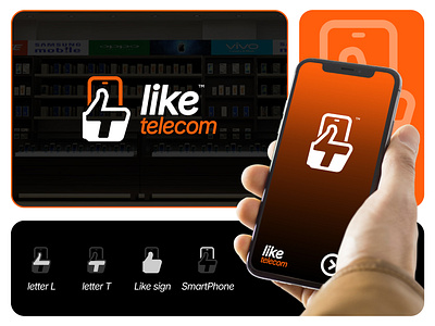 “Telecom Logo | L + T Monogram | Like Smartphone Icon” creative logo