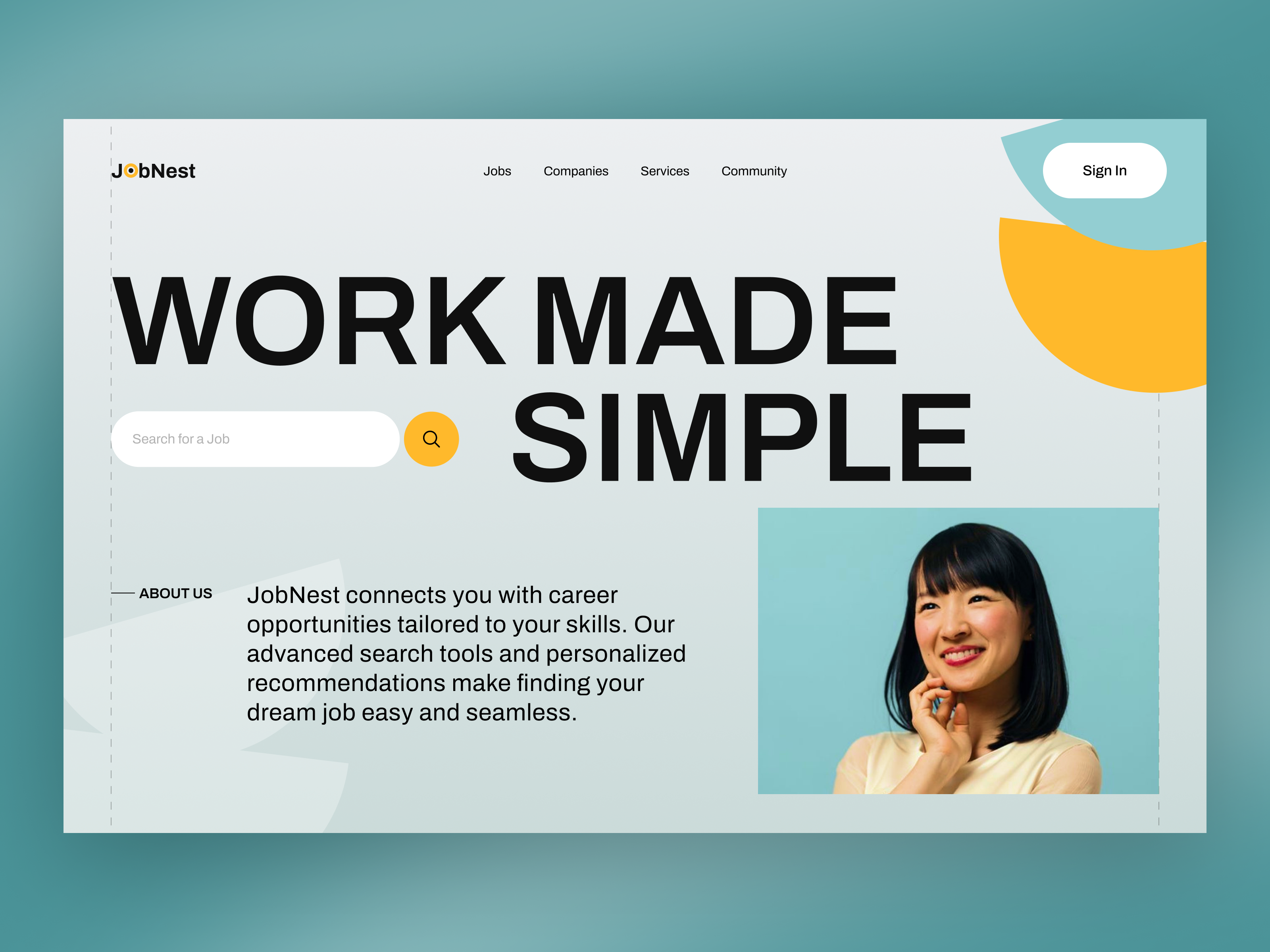 Job Search Website Concept freelance marketplace hr platform job app job finder job platform job search job search platform job search website job vacancy jobs listing landing page modern website professional website talent acquisition ui ux design web application design web design web ui web ui design website design