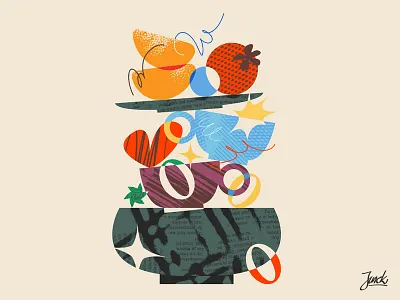 Composition #2 character design composition cup flower flowers fruit heart illustration orange pattern patterns plant plants plate stars texture textures tomatoe vase vector