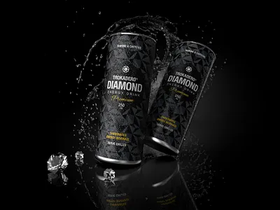 Trokadero Diamond energy drink - design beverage design energy drink design packaging design print design