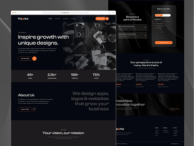 Modern Landing Page – Pixelta Design Studio 🔥 agency agencywebsite creativeagency designagency landingpage modernui sanji ui uiux