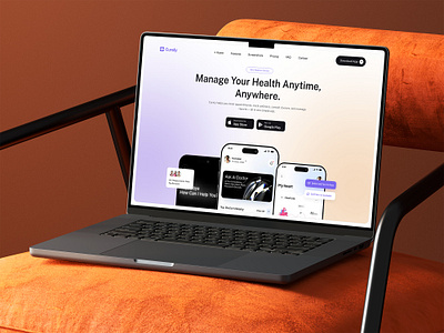 Curely - Mobile App Landing Page • Healthcare App UI • Website app landing page appointment website consultation website doctor appointment doctor booking website doctor consultation doctor website healthcare app jabel medical app medical website online doctor online hospital saas saas landing page saas website telemedicine trexa lab website design