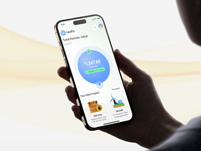 Leafix - Eco Driven Micro-Investing App app design dashbaord eco eco app eco friendly app energy app environmental app home page invest app investment minimalist mobile nature app onboarding product design sustainability app trendy ui ux vivasoft