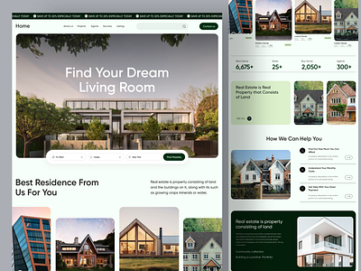 Modern Real Estate Website UI buy listing property real estate real estate landing page real estate web real estate website rent sell uiux web web design website website design