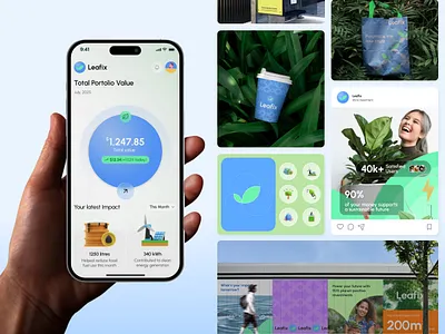 EcoWealth - Branding for Eco Driven Investing App brand brand agency brand and identity brand design brand guideline brand identity branding dashboard dashboard branding eco branding ecological environmental branding logo nature branding recycling sustainable branding visual identity vivasoft