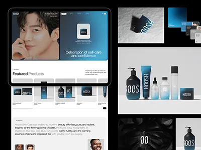 HOOSH – Skincare Brand Identity brand book branding cosmetics cosmetics logo hoosh identity illustration logo logo designer modern logo premium logo skin care brand identity skin care logo typography visual identity