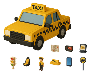 3D Isometric Taxi Service Icon Set 3d 3d design 3d illustration 3d ilustration 3d isometric 3d taxi 3d vector digital art digital illustration illustration modern flat 3d taxi taxi driver taxi illustration taxi vector transportation