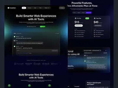 AI web builder CodeGen ai ai assistance ai builder design landing page landing page builder saas saas website uiux web web design website website builder