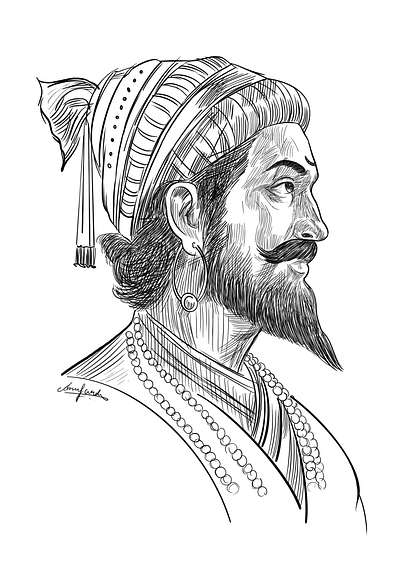 Chhatrapati in Strokes digital art procreate sketch