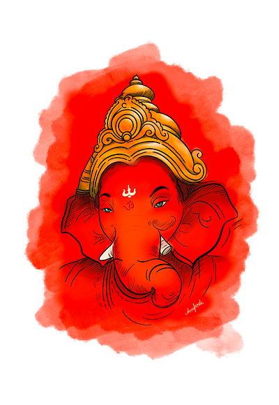 Vighnaharta’s Grace digital art ganpati procreate