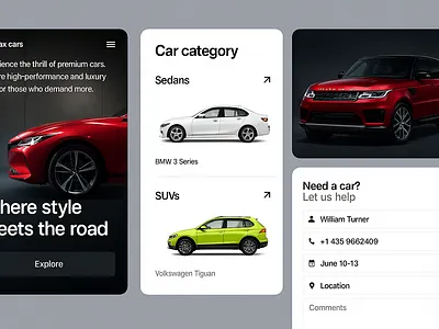Luxury Car Rental App UI – Premium Vehicle Booking Interface 3d animation brand branding carbooking cardboard carrental cleaninterface darktheme design graphic design illustration logo mobileappdesign moderndesign motion graphics premiumdesign ui uxinspiration
