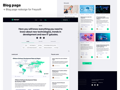 Blog page blog design site ui