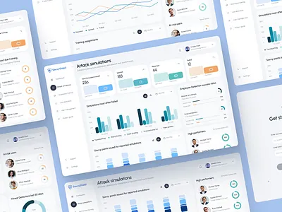 Cybersecurity Awareness Training Dashboard branding clean interface cybersecurity dashboard design data visualization design graphic design illustration logo phishing simulations real time scores security awareness security posture threat detection ui ux web website