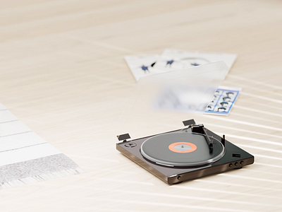 Vinyl record player 3D animation 3d abstract album animation arnold branding cinema4d commercial cover illustration logo motion design motion graphics record render turntable ui vintage vinyl visualization