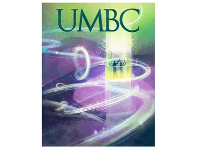 Illustration Cover for UMBC Magazine book cover editorial ehergy graphic design illustration magazine magic physics physicts quantum reserch science team tech technology