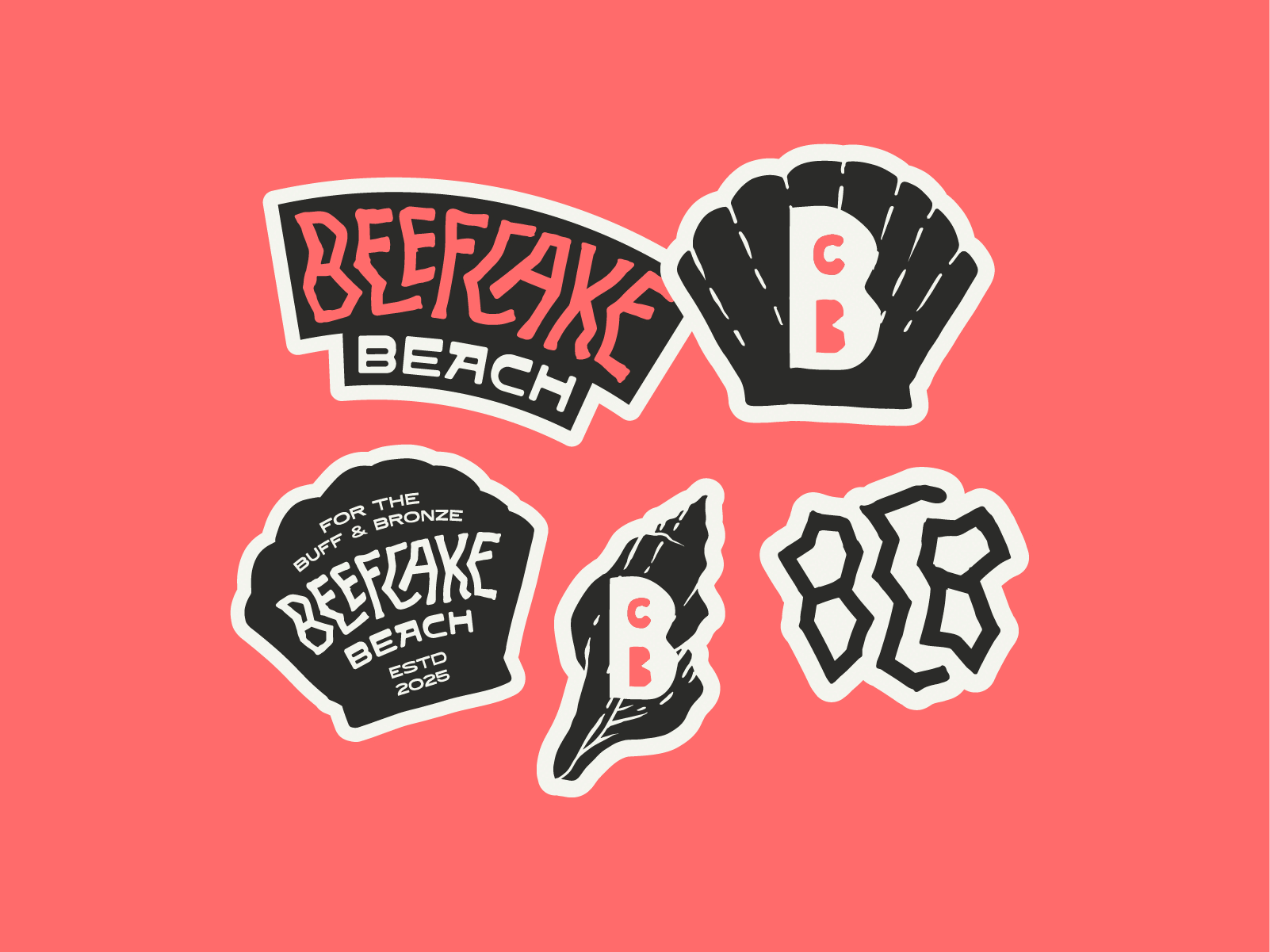 Beefcake Beach: Visual Identity Vol. II apparel beach bodybuilder brand identity branding crocodile customtype design graphic design gym illustration logo design logotype merch merch design merchandise monogram shell t shirt tshirt