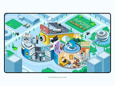 Activity KV car city data energy garbage illustration isometric tech technology truck 垃圾车 garbage