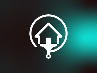 Home Painting Logo Design brand branding decorative design home circle home logo home painting house paint identity logo logo design logo maker logo service paint paint brush painting painting logo property logo real estate