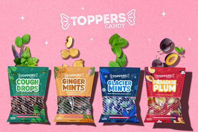Toppers Candy Packaging- Collection 3d brand identity candy candy packaging colourfull packaging design food branding graphic design label label design modern packaging packaging design product product branding visual identity