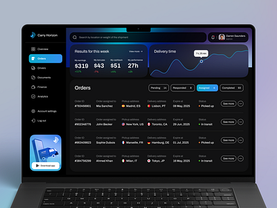 Logistics Fleet Management Dashboard backend development services custom software development dashboard dashboard ui interactive map logistics modern dashboard ui design web app web application design web design web design inspiration web ui