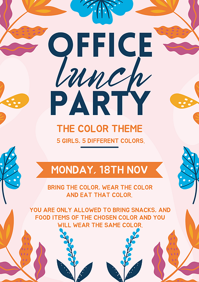 Lunch Party Invitations canva design illustration