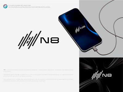 N8 Fintech Logo Design blockchain branding digital assets fintech logo futuristics logo graphic design illustration lettering logo logo design minimal n8 logo private equity venture capital web3
