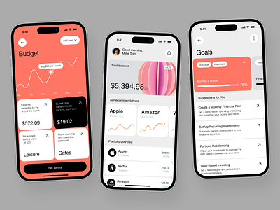 AI Personal Financial Assistant Mobile App ai assistant app design application design application ui best app design finance app financial planning fintech interactive design mobile mobile app design mobile app ui mobile ui mobile ui design mobile ux modern app ui personal budgeting ui design ui ux ui ux design