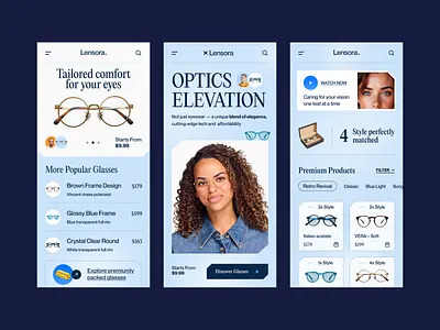 Lensora - Eyewear Website Mobile conversion design ecommerce eyewear eyewear mobile website homepage landing page mobile mobile design mobile focused website mobile responsive mobile responsive design mobile view website mobile website design optics responsive web design shades ux web design web designer website website design