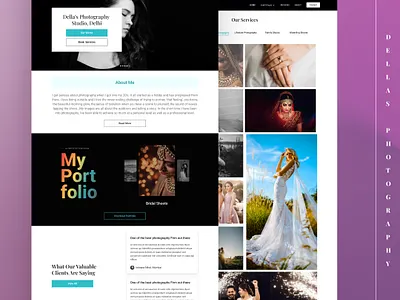 Della's Photography - Capturing The Favourite Moments of Life. banerdesign branding dailyui experiencedesign figma graphic design homepage landing logo photography ui uiux ux viral website