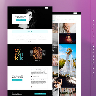 Della's Photography - Capturing The Favourite Moments of Life. banerdesign branding dailyui experiencedesign figma graphic design homepage landing logo photography ui uiux ux viral website