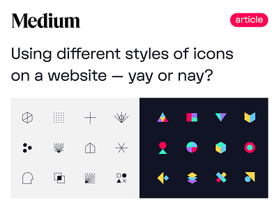 Should You Mix Icon Styles? article branding design principles guide guidelines icon design illustration learning medium rules ui ux unfold web design