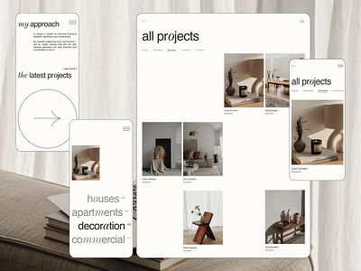 Website portfolio for interior designer clean design design system design thinking interior design website interior studio website landing page layout minimal web portfolio ui ux uxui web design webflow website