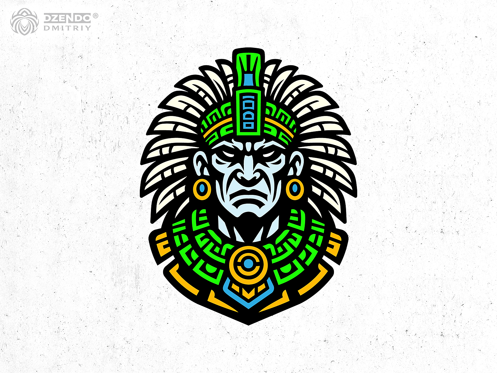 Aztec tribal chief logo aztec head aztec warrior logo branding logo native warrior warrior emblem