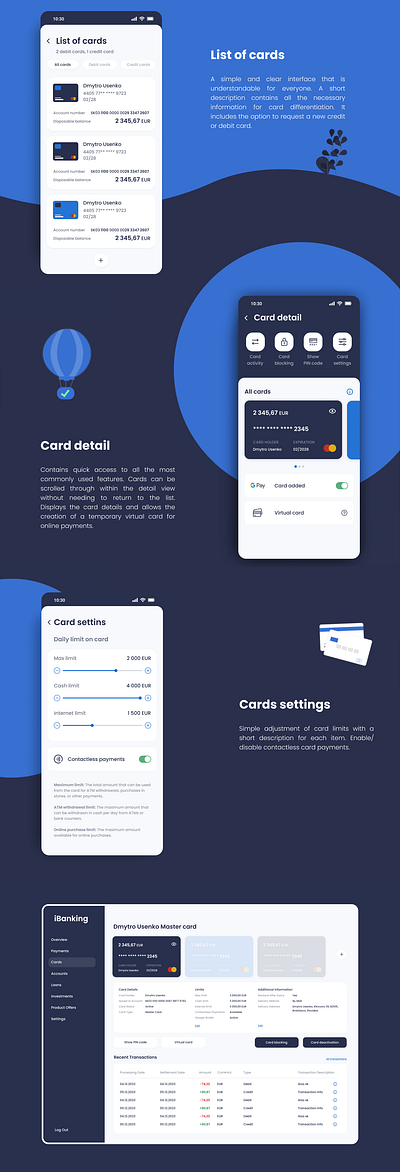 Banking Cards app design graphic design mobile ui ux
