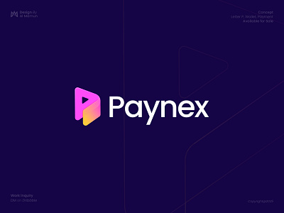 Letter P, Payment, Wallet, Fintech Startup Logo branding defi digital wallet finance logo fintech logo letter mark letter p logo logo logo design logo icon modern logo money payment logo transaction wallet logo