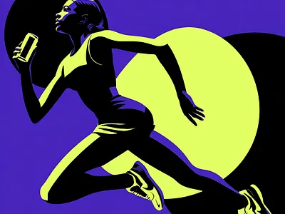 Neon Motion branding graphic design illustration neon run vector woman