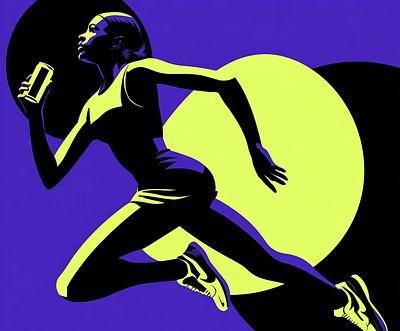 Neon Motion branding graphic design illustration neon run vector woman