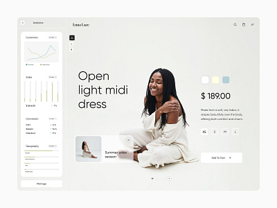 e-commerce website concept. analytics bright clothes concept design dress e commerce minimal modern sales shop store ui web website woman