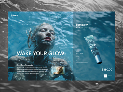 e-commerce website concept. body care concept cream design e commerce hydra minimal shop skin store web website